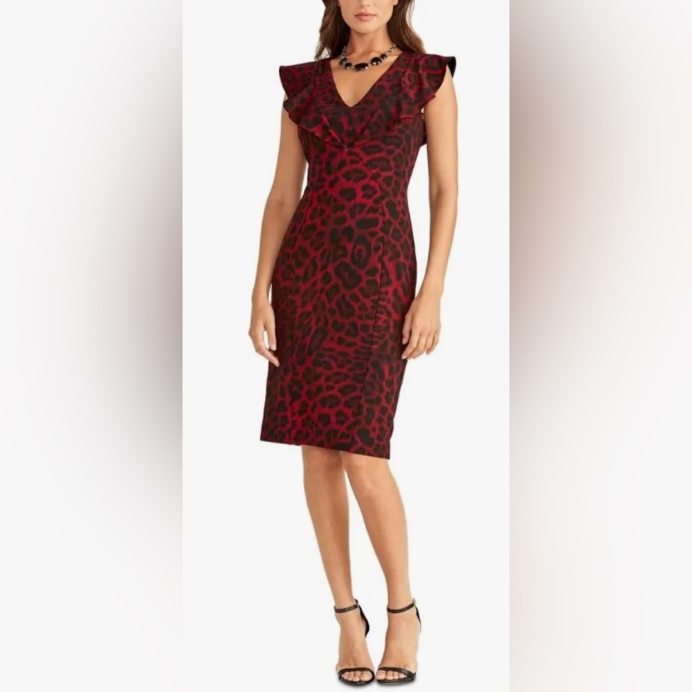 Rachel Roy Lydia Animal-Print Ruffle Dress
